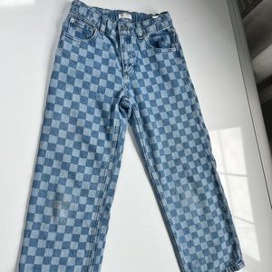 Checkerboard girls jeans